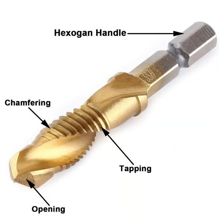 🔥Thread Tap Drill Bits Set(6PCS Excluding machines)