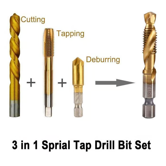 🔥Thread Tap Drill Bits Set(6PCS Excluding machines)