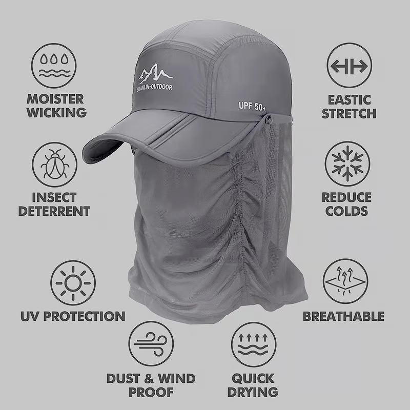 🎩Retractable brim outdoor/fishing/riding/climbing sunblock hat