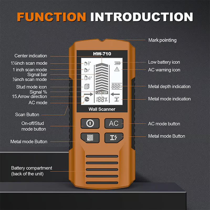 Functional Handheld Metal & Wall Detector