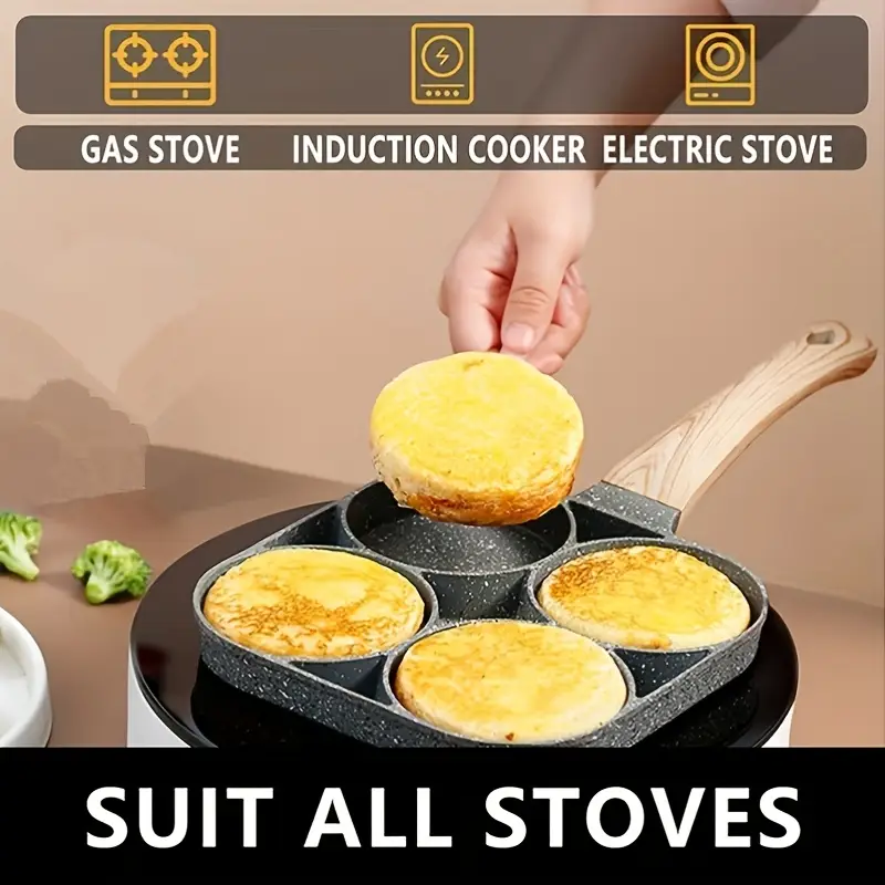 🍳 4-Hole Non-Stick Frying Pan