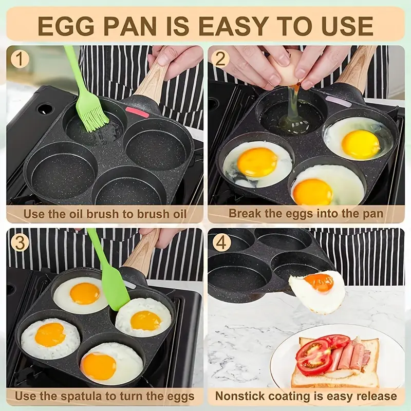🍳 4-Hole Non-Stick Frying Pan