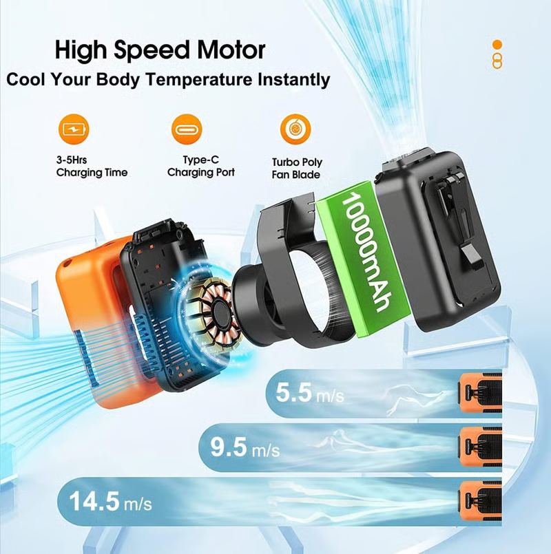 ❄️ Upgrade Rechargeable Waist Clip Fan 🌬️