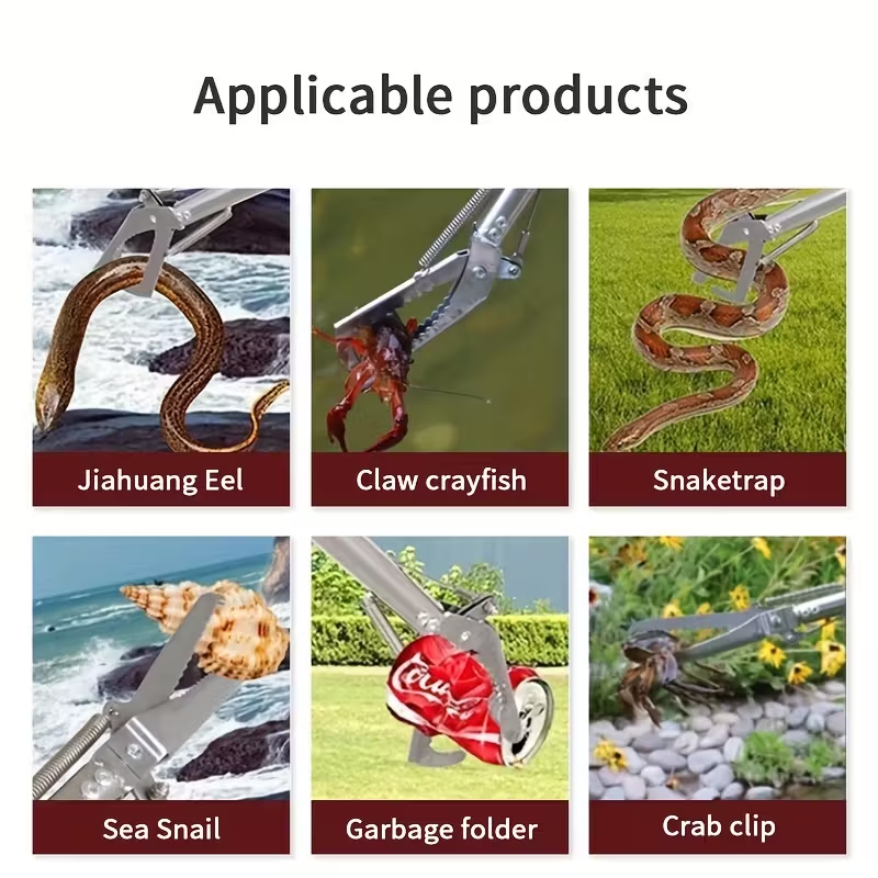 Stainless Steel Snake Tongs with Lock