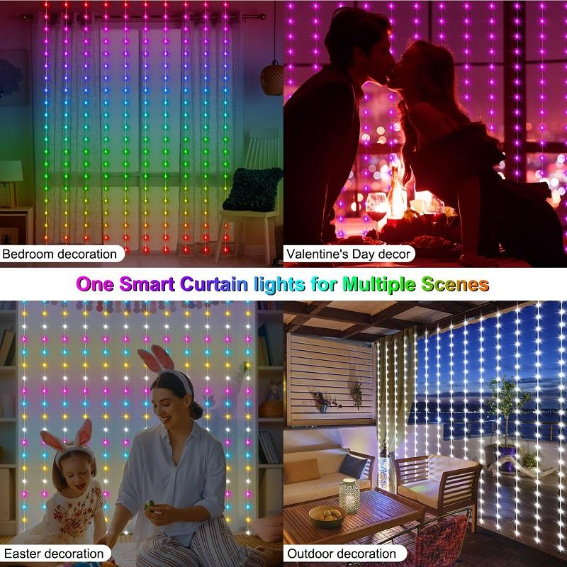 🌈✨ Multicolor LED Waterfall String Lights – Make Every Space Shine! 💡