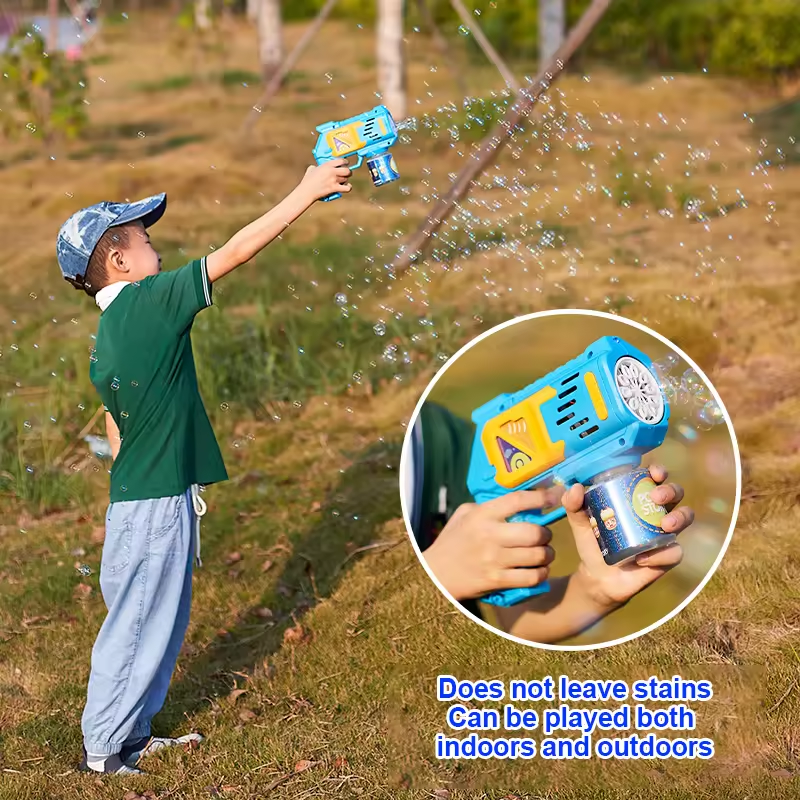 Outdoor Kids Toys Bubble Gun Machine With Light Toys Kids Bubble Gun For Kids And Adults Summer Camping Playing In Gartden