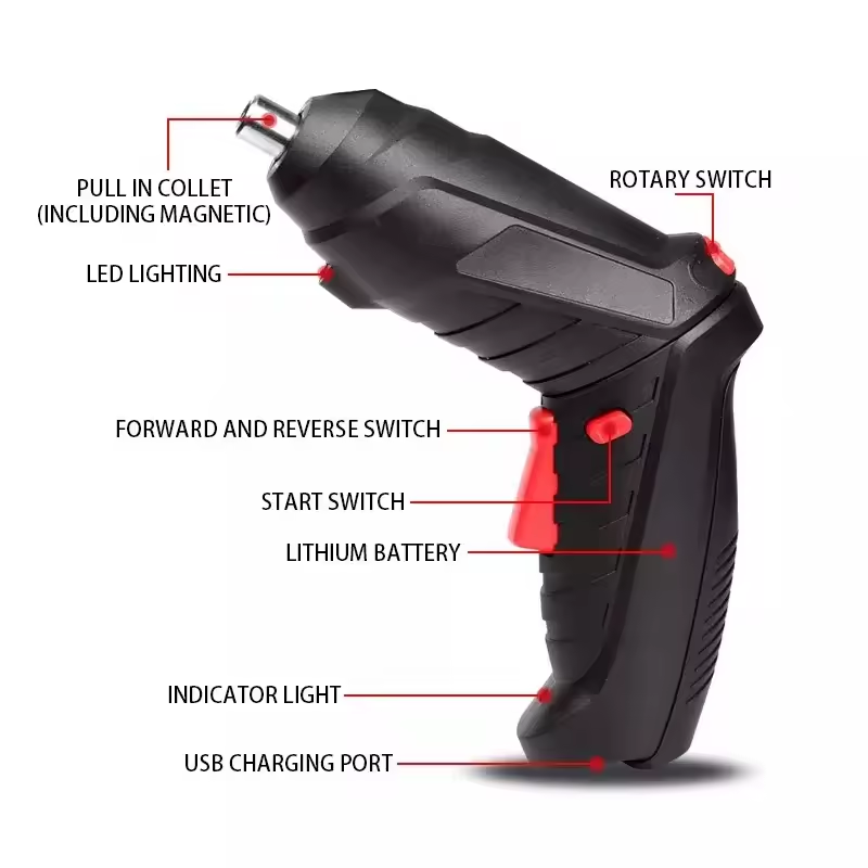 Power Drill Electric Screwdriver Repair Bits Set With Rechargeable Lithium Battery