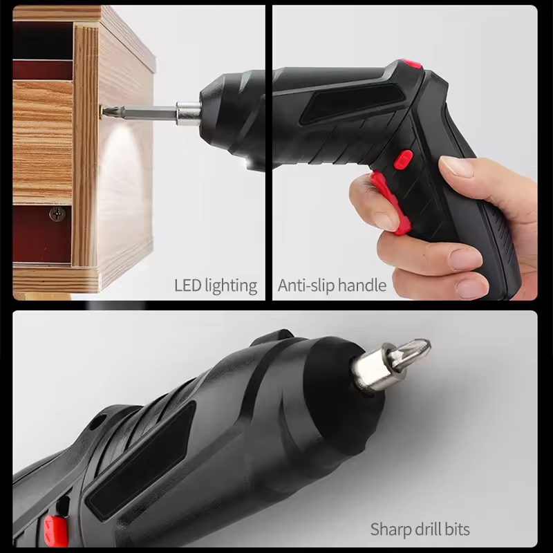 Power Drill Electric Screwdriver Repair Bits Set With Rechargeable Lithium Battery