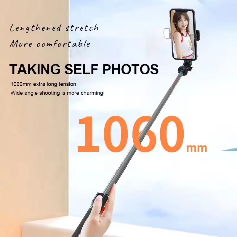 Mobile phone selfie stick selfie live Tripod Blue tooth Remote Wireless Selfi Stick Phone Holder Stand with Fill Light for Phone