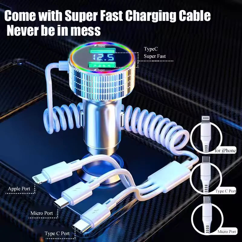 🚗 2024 New USB Car Charger - Portable 5-in-1 Fast Charging 🚗