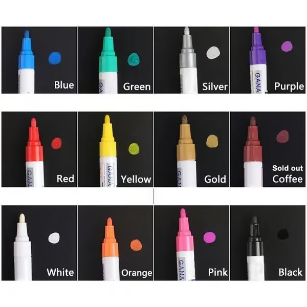 🚗 Waterproof Tire Paint Pen – 12 Colors Set 🚗