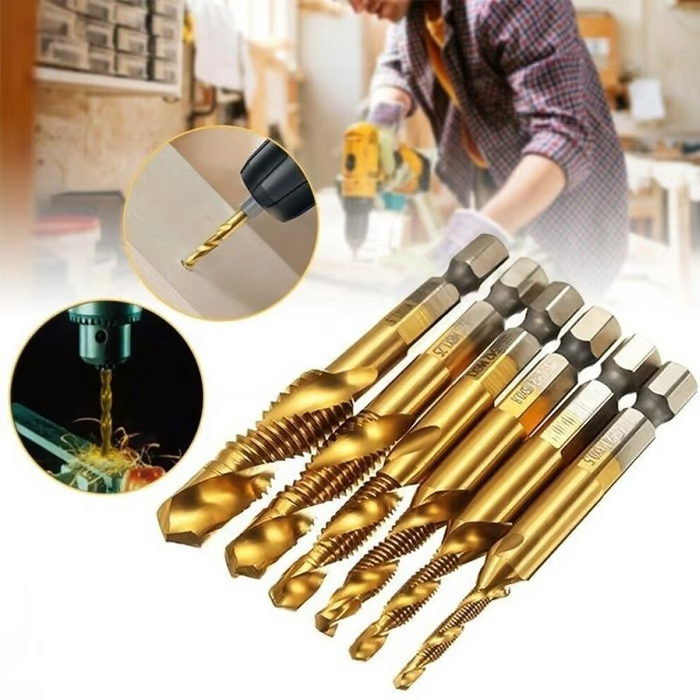 🔥Thread Tap Drill Bits Set（6PCS Excluding machines）
