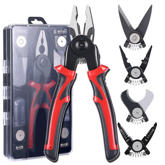 🔧 Multifunctional 5-in-1 Interchangeable Head Pliers Tool Set 🔧