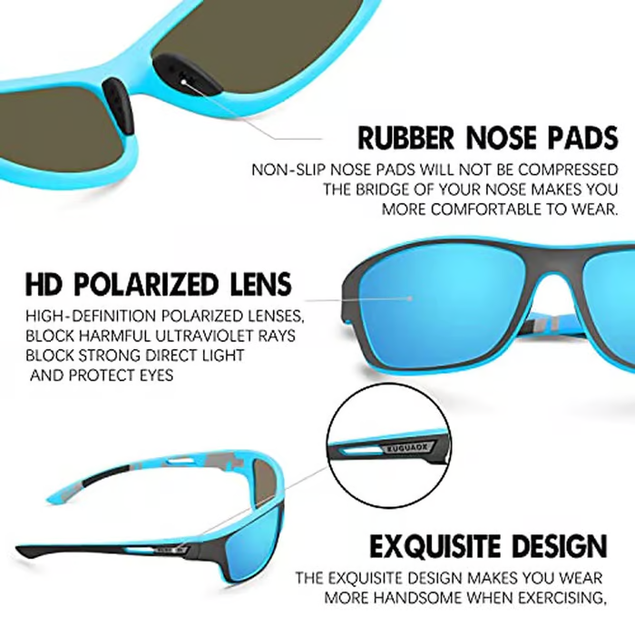 😎 Outdoor Sports Sunglasses with Anti-Glare Polarized Lens 🌞