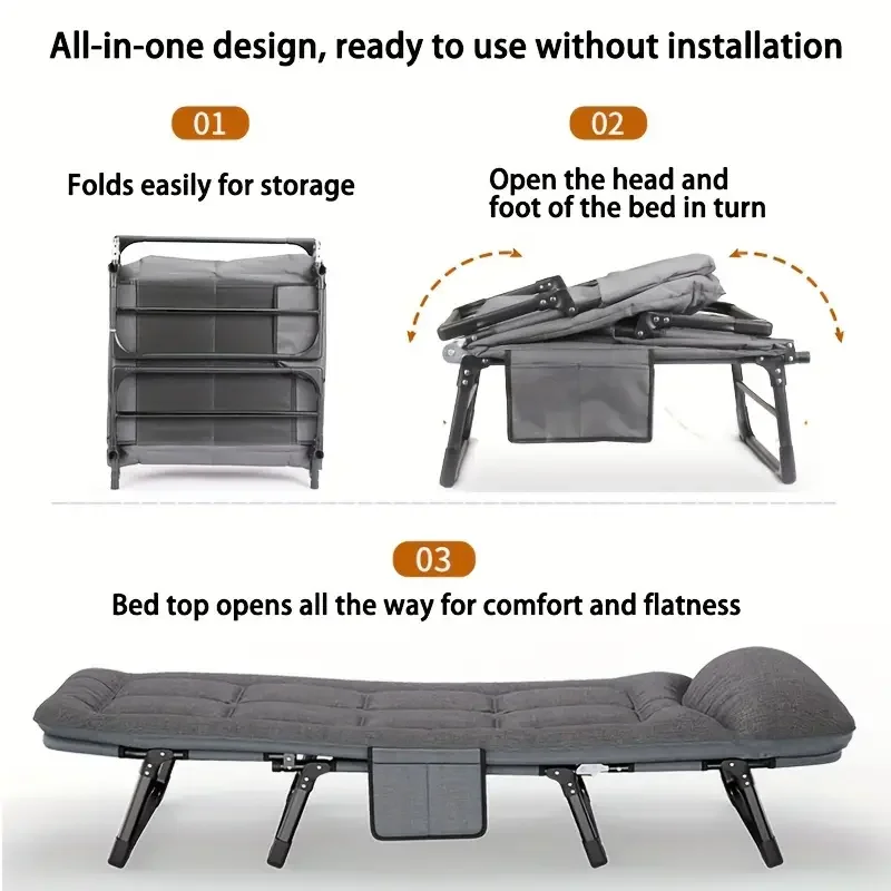 Adjustable portable folding bed