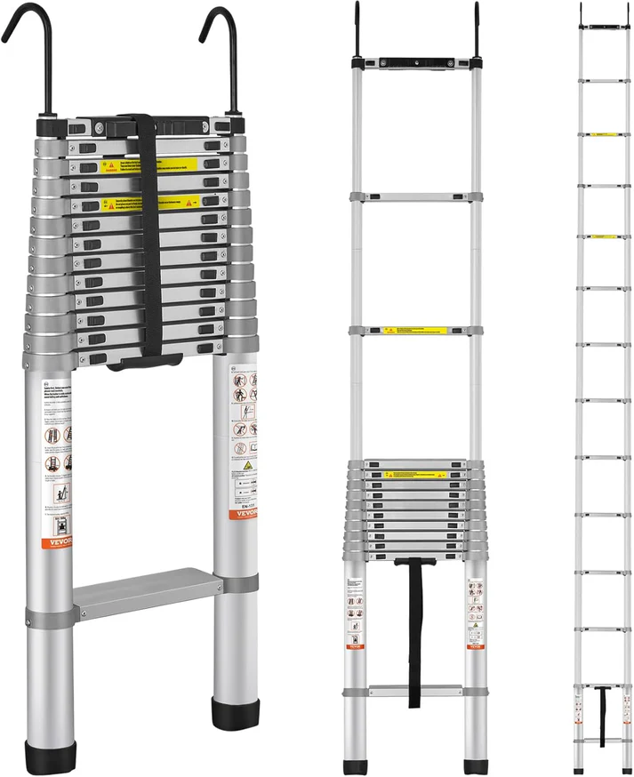 Telescoping Ladder - Max 10.5 FT (3.2meters) & 375 lbs (170 kg)