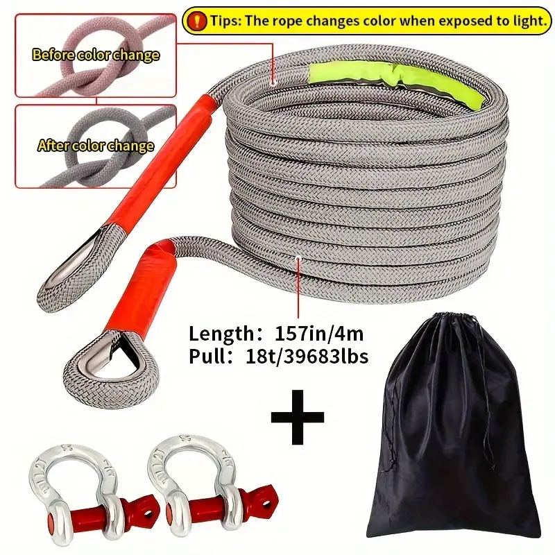 🚨 Outdoor Trailer Tow Rope - Emergency Rescue Rope 🚨