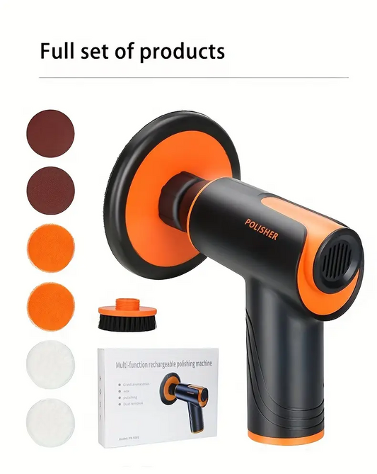 100W Cordless Rechargeable Car Waxer - Compact Polisher with Scratch Repair Function