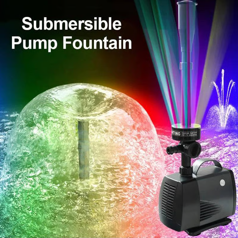 Fountain pump with LED color lighting