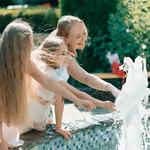 Fountain pump with LED color lighting