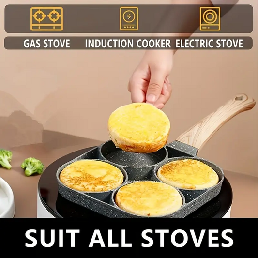 🍳 4-Hole Non-Stick Frying Pan