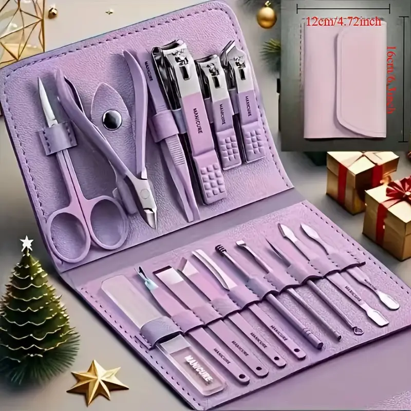 pedicure kit - Modern style nail clipper kit with straight edge nail file, ear pick, scissor