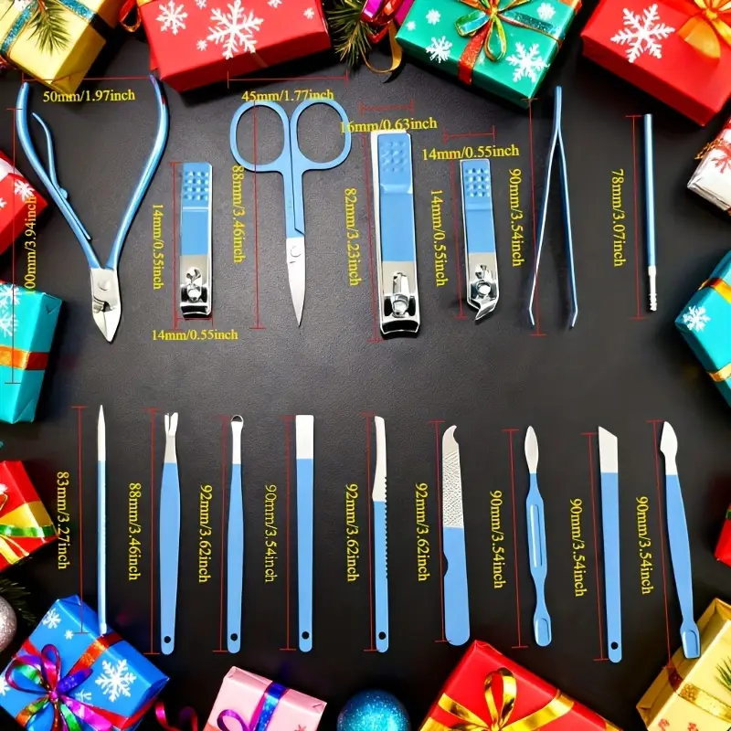 pedicure kit - Modern style nail clipper kit with straight edge nail file, ear pick, scissor