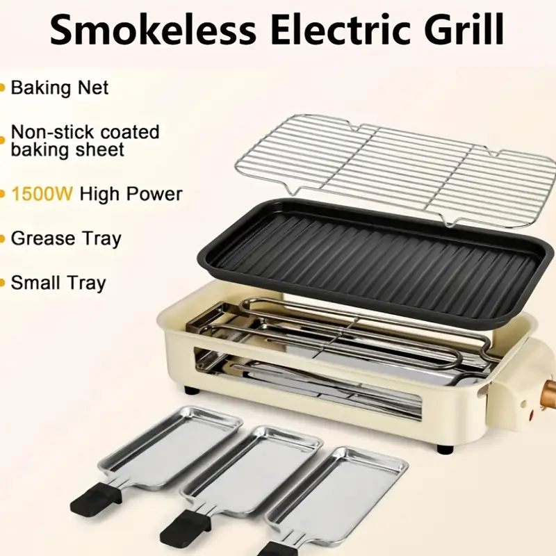 🔥 1500W Smokeless Electric Grill & Hot Pot Combo 🍲