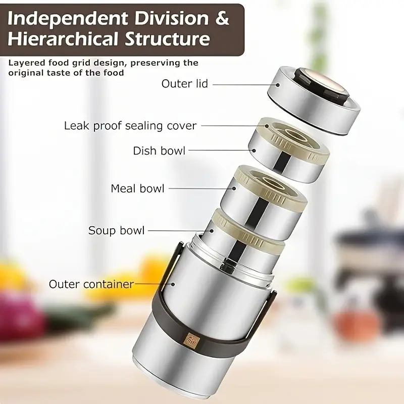 🍱 Layered Insulated Lunch Box – Keep Meals Fresh Anywhere! 🌡️