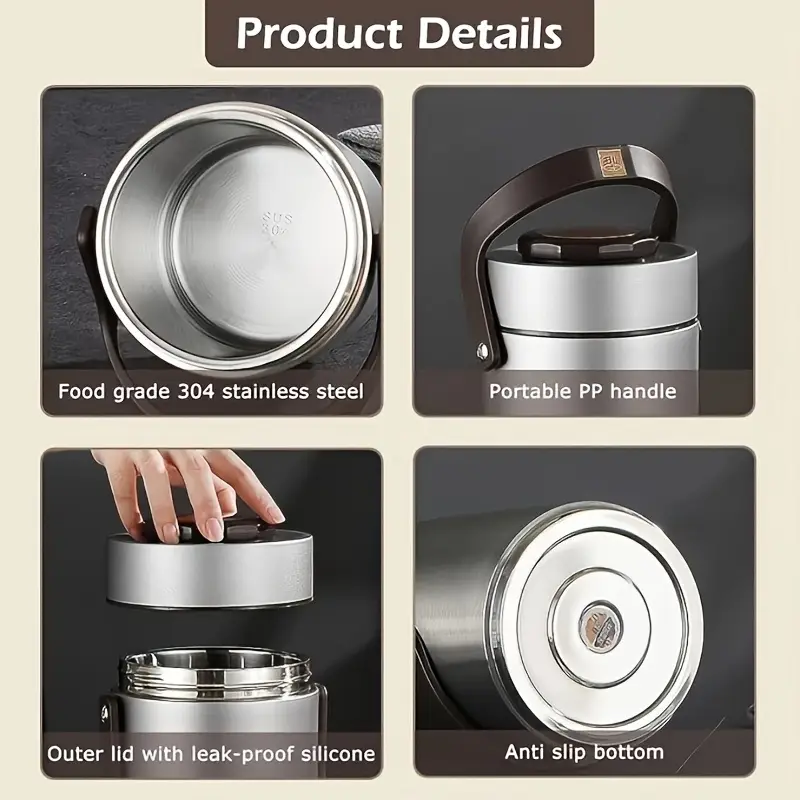 🍱 Layered Insulated Lunch Box – Keep Meals Fresh Anywhere! 🌡️