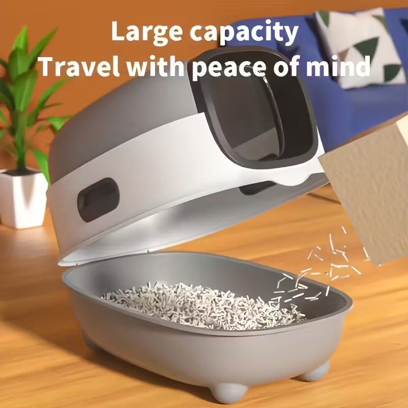 🐾 Large Fully Enclosed Cat Litter Box – Clean, Comfortable & Convenient! 😺