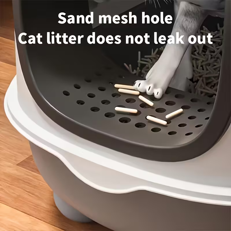 🐾 Large Fully Enclosed Cat Litter Box – Clean, Comfortable & Convenient! 😺