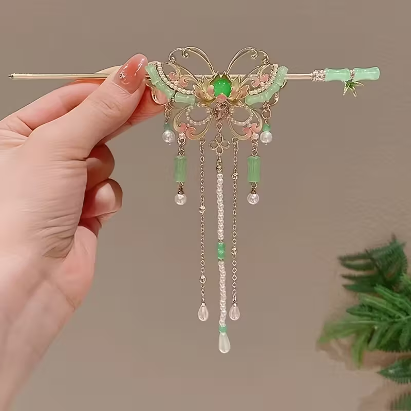 परम्परागत चिनियाँ महिला मथुरो बटरफ्लाइ हेयरपिन