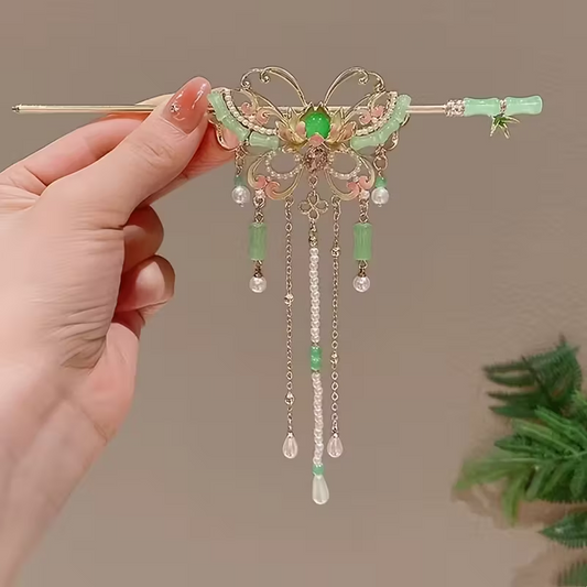 परम्परागत चिनियाँ महिला मथुरो बटरफ्लाइ हेयरपिन