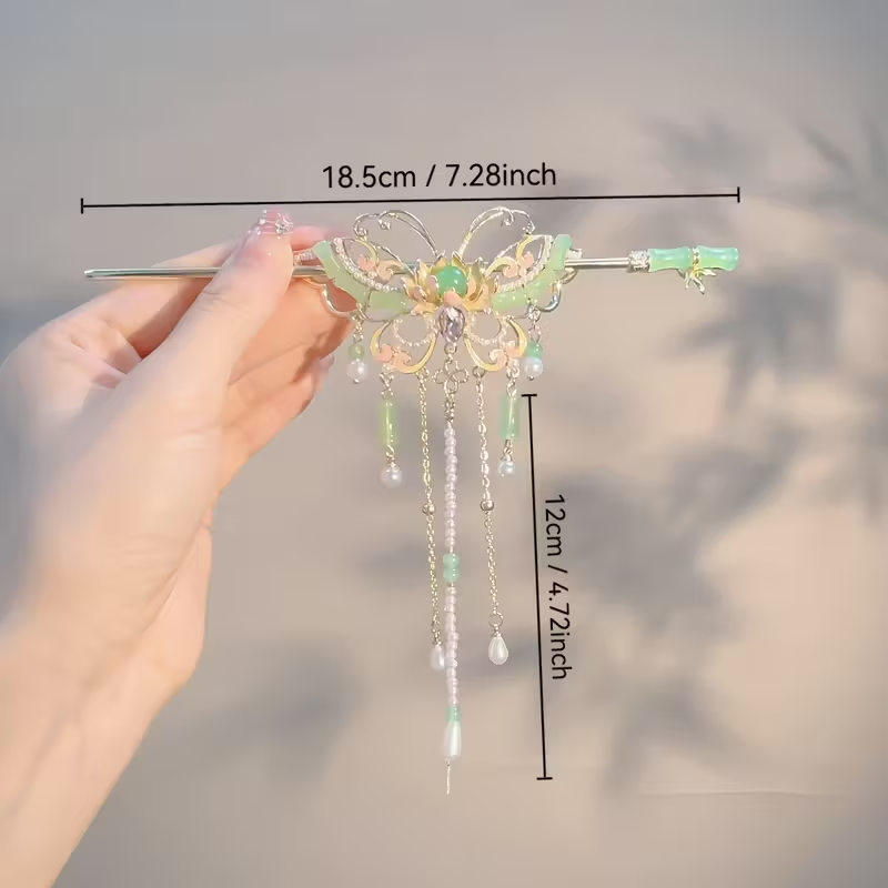 परम्परागत चिनियाँ महिला मथुरो बटरफ्लाइ हेयरपिन