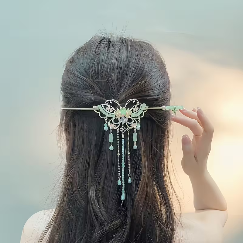 परम्परागत चिनियाँ महिला मथुरो बटरफ्लाइ हेयरपिन