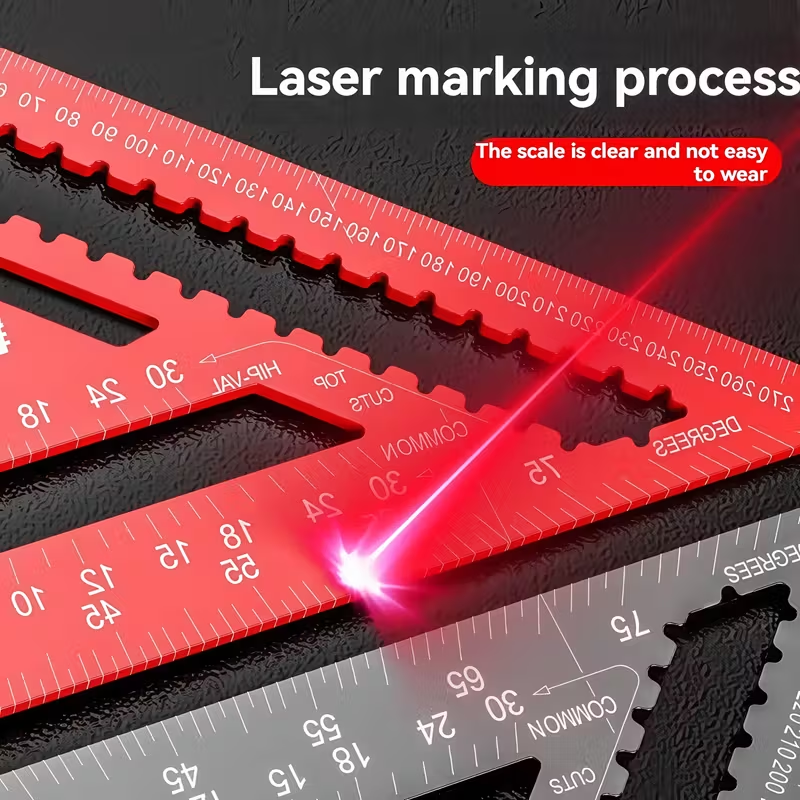 📏 १२-इन्च रातो एल्युमिनियम एलोय ट्रायङ्गल रूलर – प्रोफेशनल मापन र काठकामका लागि सटीक उपकरण! 🔧