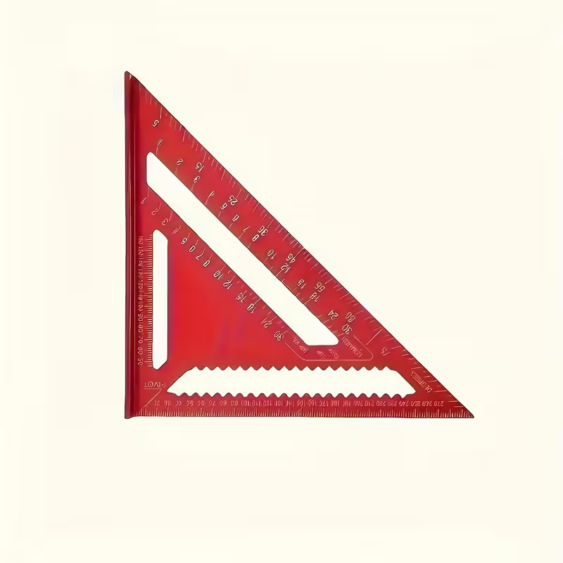 📏 १२-इन्च रातो एल्युमिनियम एलोय ट्रायङ्गल रूलर – प्रोफेशनल मापन र काठकामका लागि सटीक उपकरण! 🔧