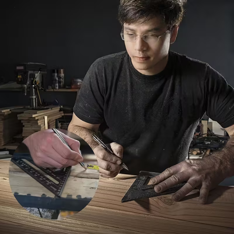 📏 १२-इन्च रातो एल्युमिनियम एलोय ट्रायङ्गल रूलर – प्रोफेशनल मापन र काठकामका लागि सटीक उपकरण! 🔧