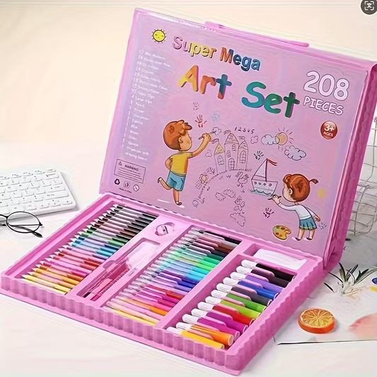 🎨 208PCS Deluxe Kids Art Supplies Set – Creativity All-in-One! 🎨