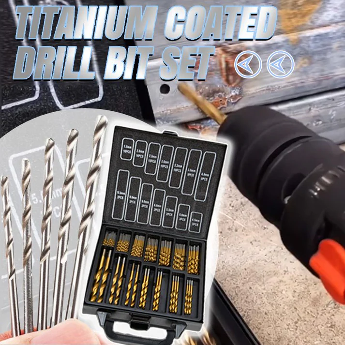 Titanium-plated high-speed steel drill bit set