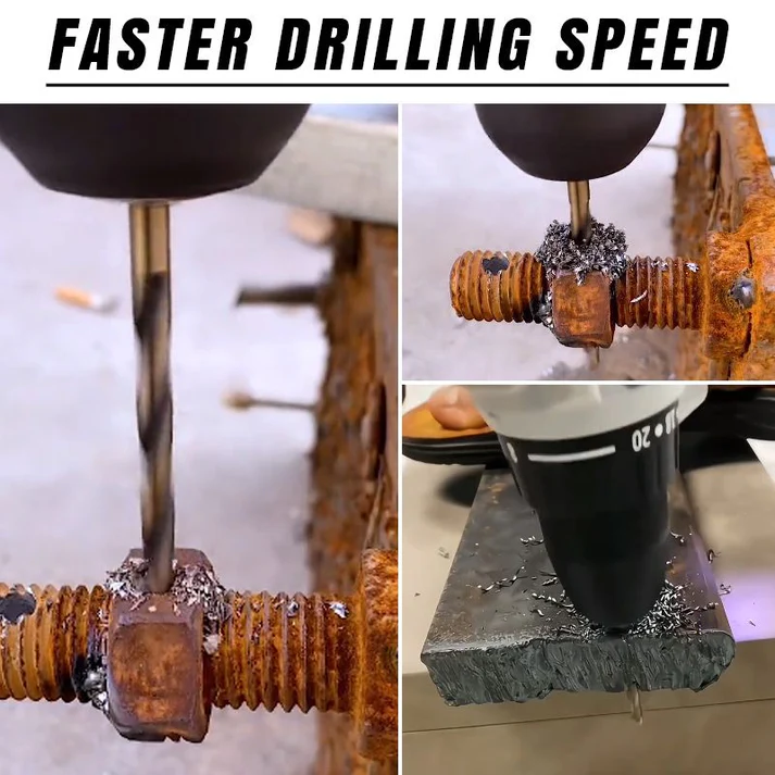 Titanium-plated high-speed steel drill bit set