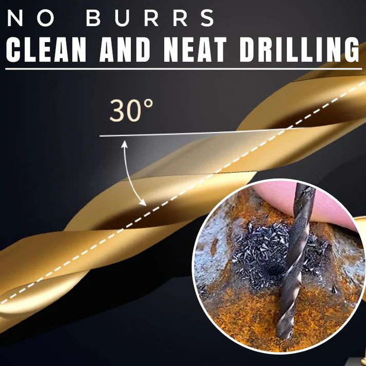 Titanium-plated high-speed steel drill bit set