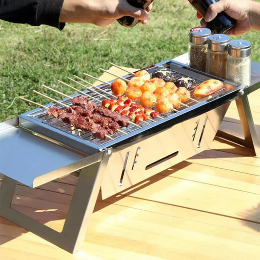Stainless Steel Folding Outdoor Barbecue Grill