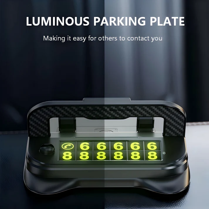 Car Dashboard Phone Holder with Parking Number