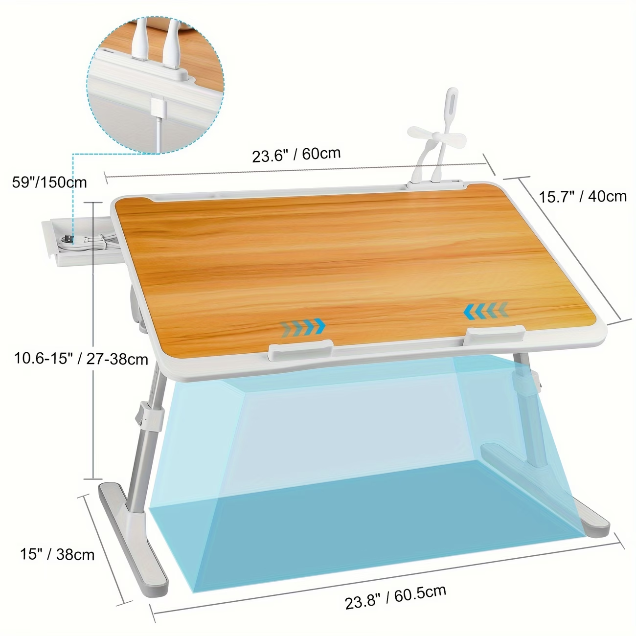 💻 Adjustable Lap Desk Bed Tray Table