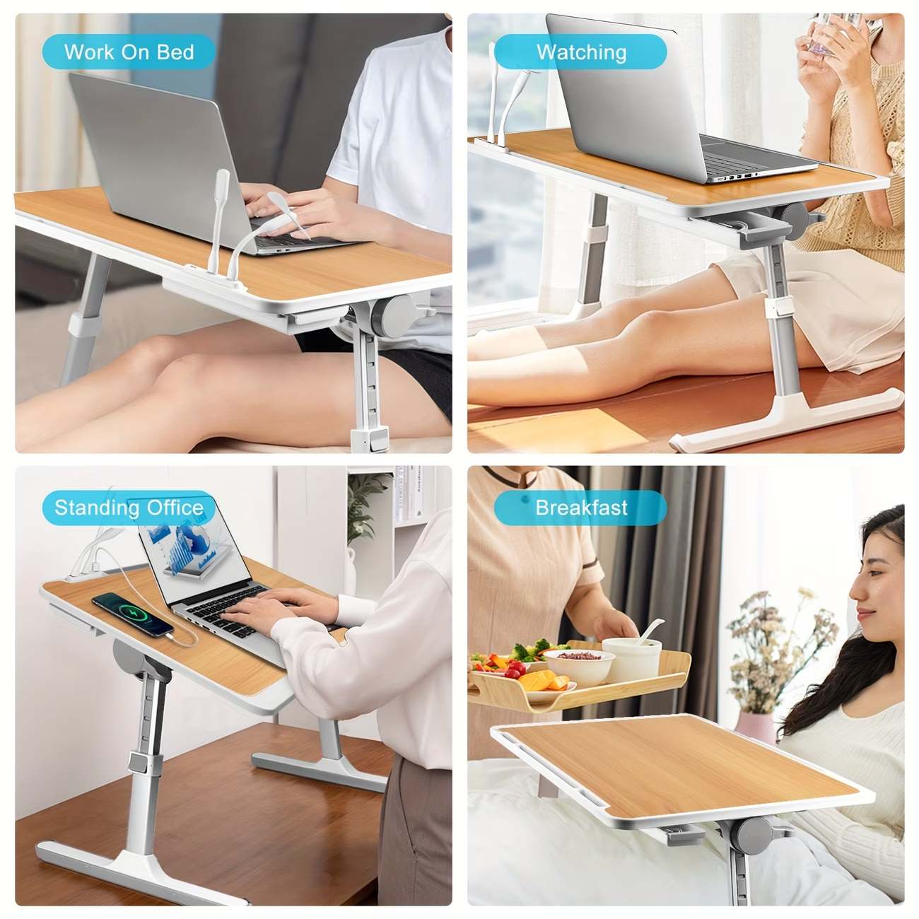 💻 Adjustable Lap Desk Bed Tray Table
