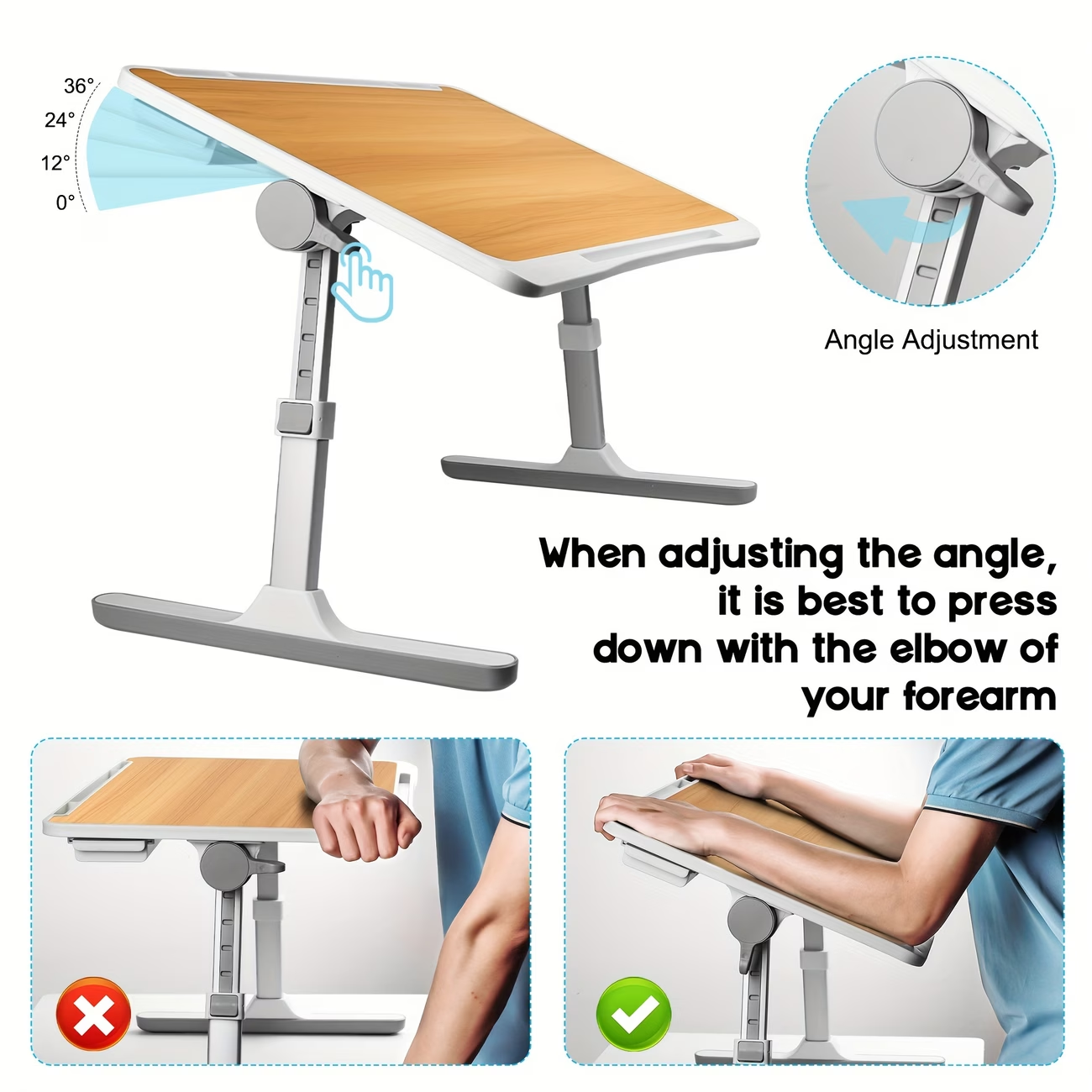 💻 Adjustable Lap Desk Bed Tray Table