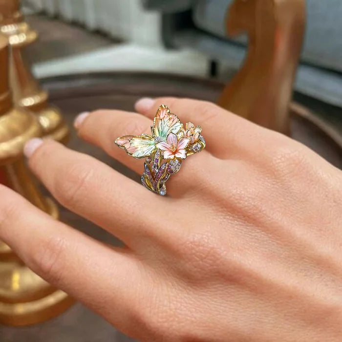 🔥🌸Butterfly Flower Ring🌸