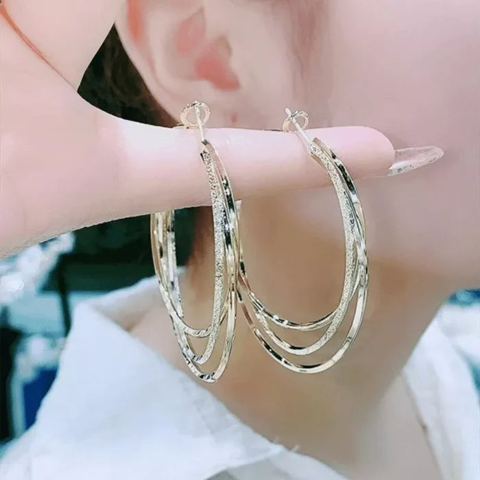 Multi-layer hoop earrings